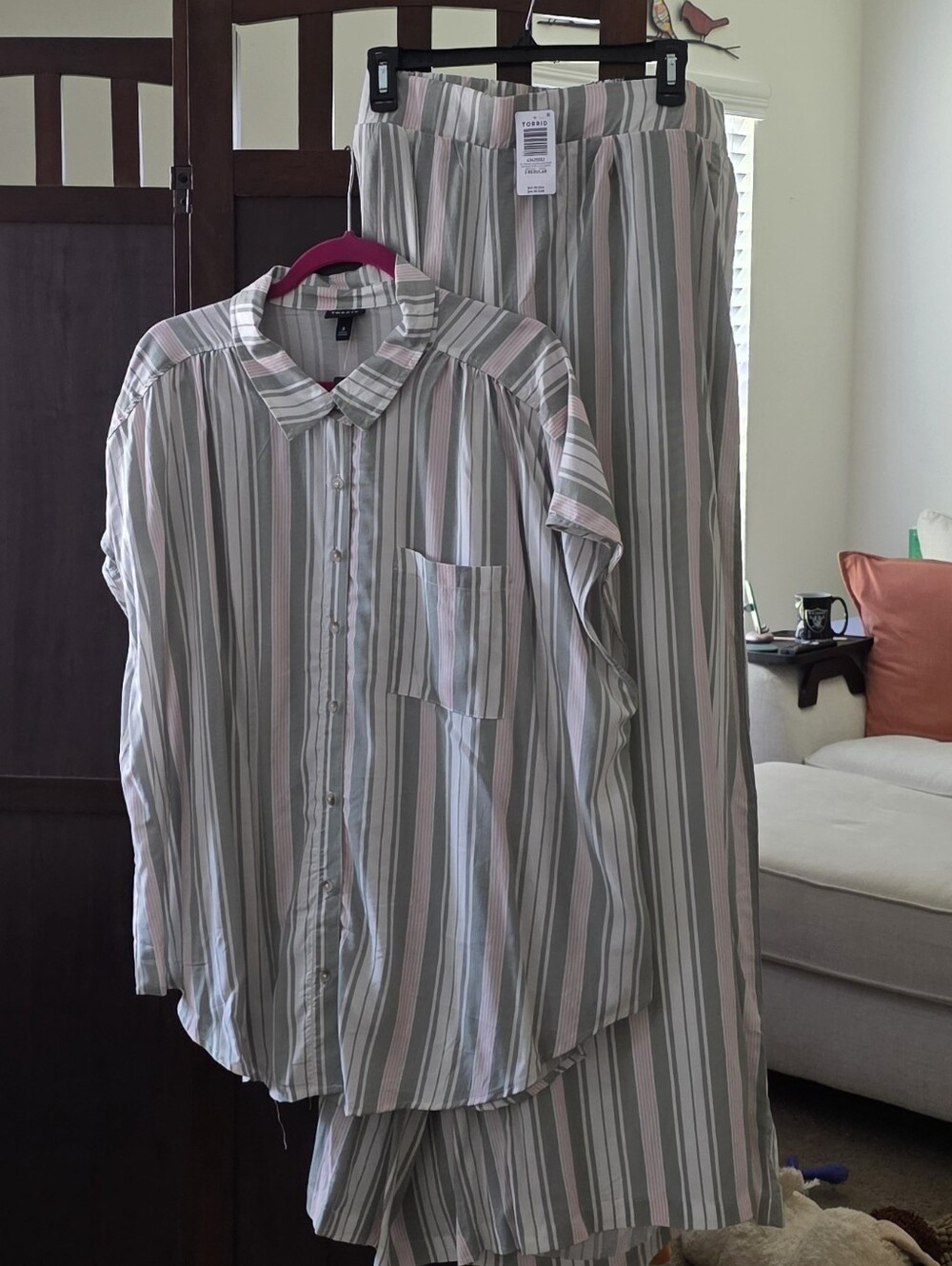 NWT torrid Striped Button-Front Shirt and Pull-on Pant Set